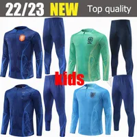 22 voetbalshirts stelt Engeland Kane Benzema Mbappe Portugal Mohamed Survetement voetbal trainingspakken 22 23 Kids Kit Set Trainingspak Jogging Hoodies Jackets Uniformen