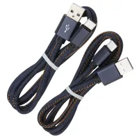USB Type C Fast Charging Cables 1m Denim Cloth Braided Micro Usb Charge Cable Mobile Phone Data Cord For Xiaomi Redmi HTC Samsung