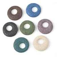 Colliers pendentifs Bijoux de cabochon de pierre de lave colorée de la lave est colorée pour des conceptions spéciales fabriquées à la main de 51 mm pour Wanna One