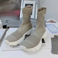 Klassische OG-High-Top-dick-Soled-Socken Casual Schuhe f￼r M￤nner und Frauen Designerin Schwarzwei￟gelb Paris Sneakers 2022