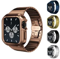 Premium Stainless Steel Band Strap Electroplated TPU Armor Case For Apple Watch Series 7 6 5 4 SE iWatch 41mm 44mm 45mm1677903
