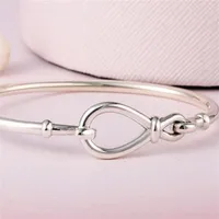 Hochwertig 100% 925 Sterling Silber Infinity Knot Armreif für europäische Charms und Perlen241z