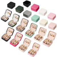 Jewelry Cajas 2022 Organizador de caja port￡til Caso de viaje Button de cuero Almperre de cuero Joyeros Joyero Amp Bins Drop entrega Smtvo