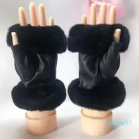 Fingerless Gloves Ladies classic Designer leather touch screen gloves soft warm