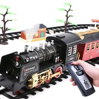 Conjunto de trem elétrico de carro elétrico RC Tons Toy Railway Control Remoto Carro Rail Trilho Treino Vapor de Trens Ferroviários Elétricos Infantis 221027