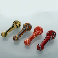 COOL Colorful Pyrex Thick Glass Pipes Portable Innovative Design Spoon Filter Dry Tobacco Bong Handpipe Cigarette Holder Handmade Oil Rigs Smoking factory outlet