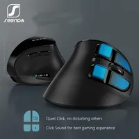 Mice SeenDa Rechargeable Bluetooth Mouse Wireless Vertical for Android Tablet Smart TVMacSmartphone Multi-Device 221027