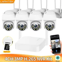 Andra CCTV -kameror 3MP Wireless Video Surveillance Kit FHD CCTV IP Camera WIFI Mini Security System H265 Plugplay for Home PTZ CAM 4CH ICSEE J221026