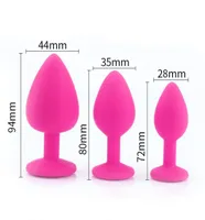 3pcSset Runyu Smooth Touch Anal Butt Plug avec Crystal Jewelry Silicone Anus No Vibrator Adults Toys Sex For Couples Woman Men Y19569854