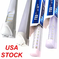 T8 Integrated Double Row Led Tube 4Ft 36W 8Ft 72W 100W 144W SMD2835 Light Lamp Bulbs 4 8 Foot Led Lighting Fluorescent Ultra Bright Daylight 6500K Shop Lights CRESTECH