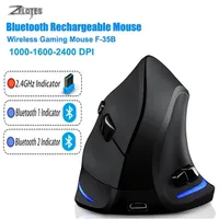 Mice ZELOTES Bluetooth Mouse Vertical Wireless Recharge Optical RGB USB Game For Windows Mac 2400 DPI 2.4G PUBG LOL CS 221027