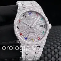 Relógios mecânicos automáticos de diamante de diamante completo com pulseira de aço repleta de diamantes Swarovski Wristwatch Fashion Business Wristwatches Montre de Luxe