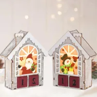 Decorações de Natal Cyuan LED LED de madeira luminosa Mobilia de mesa de calendário House Gifts Gifts