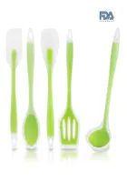 Whole5pcsset Kitchen Cooking Utensil Set Heat Resistant Cooking Tools including Spoon Turner Spatula Soup Ladle Color Green8250693