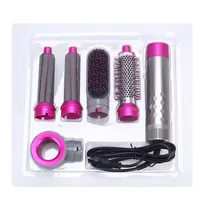 Home 5 in 1 Kit Hair Dryer Electric Air Brush Styler Detachable Comb Hairs Straightener Curler Comb243t