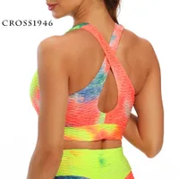 Yoga Kıyafetleri Cross1946 Koşu Spor Sütyen Brassiere Egzersiz Spor Salonu Fitness Kadınlar Dikişsiz Push Yukarı Nefes Alabilir İç Giyim Top 221027