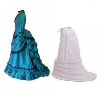 Kostymtillbeh￶r Victorisk kl￤nning Hoop Cage Kjol Buste Petticoat Underskirt Vintage Ball Gown Fluffy Slip Crinoline