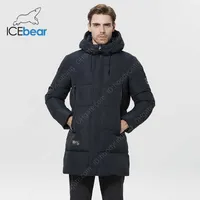 Down Jackets Eisbear Winterkleidung verdickte warme Jacke mit Kapuzen mit mittlerem Mantel modischer Baumwollparka MWD22807d