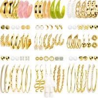 Other Gold Hoop Earrings For Girls Women Chunky Twisted Small Big Hoops Earring Packs Set Mtipack Fashion Trendy Jewelry Birthday Pa Amhc9
