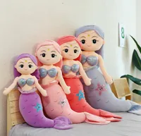 60cm150cm simulation sirène en peluche toys girls filles dessin animé poisson en peluche canapé coussin oreiller copine copine d'anniversaire décor3618361