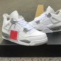 Originals Authentic 4 White Oreo 4s Herr Outdoor Cycling Shoes Tech Grey Black Fire Red CT8527-100 Sports Sneakers With Original Box