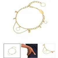 Fashion designer Classic Stainless Steel sliver Flower Charm Bracelets For Women Girl Rose Gold Chain & Link Bracelet Jewelry L-232779