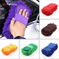 Super Wash Wash Glove Car Hand Soft Askel Microfibra di Clenille Cleaning Sponge Block Auto Forte di lavaggio 6228199