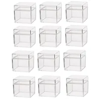 Storage Boxes Bins 24Pcs Acrylic Candy Goodie Bags Clear Chocolate Plastic Wedding Party Favor Packing Pastry Container Jewelry 221027