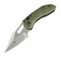 Stitcha Auto Tactical Folding Knife D2 석재 세척 블레이드 녹색 T6061 핸들 야외 EDC 기어 포켓 나이프 3815044