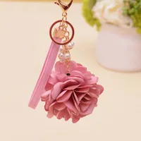 Keychains Lanyards de moda tela de rosa Mujer Romantic Bag Pends Flores Flores Cadena Hebilla de hebilla Accesorios de joyería 221027