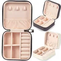 Jewelry Boxes Storage Box Pu Leather Display Organizer Zipper Case Travel Makeup Bag Earring Holder 10X10X Drop Delivery 2022 Smt8L