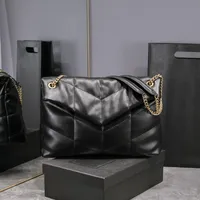 7A Mirror Quality Puffer Loulou Bag Women Luxury Designer Stora Mini Chain Bags Tote Shoulder Crossbody Handv￤skor Klassiska ￤kta lammskinn Soft Leather Pl￥nbok Purse
