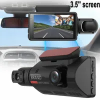 3.5 인치 화면 1080p 자동차 DVR 듀얼 렌즈 대시 캠 전면 후면 카메라 비디오 레코더 나이트 더블 카메라