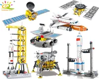 Космическая станция Huiqibao Saturn v Rocket Blicle Blocks City Shuttle Satellite Astellite фигура Man Bricks Set Kids Toys Gift J1033235