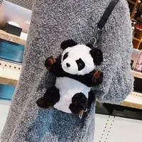 Abendtaschen kleine Tasche für Frauen Schöne Panda Plüsch weiche Geldbörsen Crossbody Kette Sternschulter Telefon