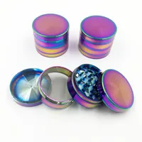 Beautiful 40mm/50mm/55mm/63mm Rainbow Grinders With 4 Parts Grinder Zinc Alloy Material Top Tobacco Herb Grinders Smoking Spice Crusher 3435 T2