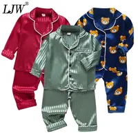 Pyjamas ljw pyjamas pour enfants set bébé costume pour enfants vêtements pour tout-petit garçons filles glace en satin tops pantalon fixé à la maison usure 221028