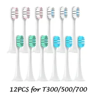 Toothbrushes Head 12PCS Replacement Brush Heads For XIAOMI MIJIA T300 T500 T700 Sonic Electric Tooth Soft Bristle Caps Vacuum Package Nozzles 221028