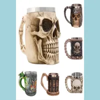 Occs 1 PCS Hollaween Gift Skl Skl Mugs Stainless Steel Selegrave Goblet Personal Function Cup Cup For Party Hollaween4236971 Drop D Dhyar