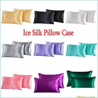 Наволочка DHS Silk Emation Pillowcase 20x26 20x30 20x36 дюйма с твердым цветом ER Summer Ice Case Delive Deloblie 2 DHFCP