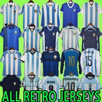 Maradona Argentina Retro Soccer Jerseys 1986 1993 1994 1996 1997 1998 2000 2001 2006 2010 2014 Vintage Footbor