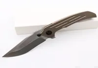 Smke Knives Custom Norsem Flipper Pocket Folding Knife Satin DC53 Blade Bronze Anodized Titanium Handle Tactical Survival Knives4247540