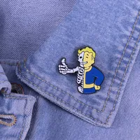 Diğer Moda Aksesuarları Fallout Pin Kafatası Başparmak-Up Broch Pip Boy Rozeti Yaratıcı Cadılar Bayramı Hediye Korku Sanat Ceketleri Sırt Çantası Aksesuar