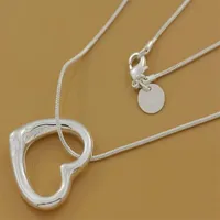 2017 Nuovi gioielli in argento a buon mercato 925 Sterling Silver Fashion Heart Heart Pandant Necklace 1003243K