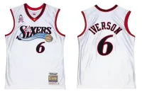 مخصصة مخصصة Allen Iverson All-Star كرة السلة Jersey S-6XL Mitchell Ness 2001-02 Mesh Hardwoods الكلاسيكية