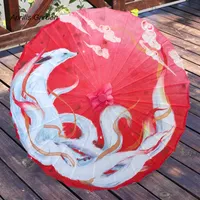 Parapluies Super Fairy Nine-Tail-Fox Umbrella Feme Feme Oil Paper mâle Silk Amainproof Hanfu Paraguas L221028