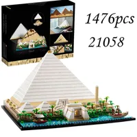 ブロックストレンジャーシングスエジプトギザワールドアーキテクチャの偉大なピラミッド互換21058モデルビルディングブロックストブリックストイ