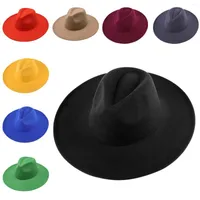 Ball Caps Nachos Hat Unisex Fashion Solid Color British Large Woolen Jazz Plain Hats For Men Fitted