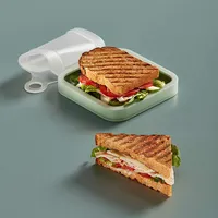 Food Grade Silicone Sandwich Toast Box Kids School Breakfast Lunch Bento Boxes Office Worker Outdoor Food Container 8 74KX E3