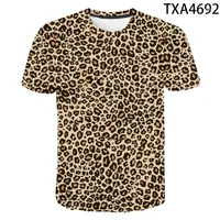 Мужская рубашка для леопардовых рубашек мужская мужская футболка с мехами животных 3D Принт повседневная фитнес